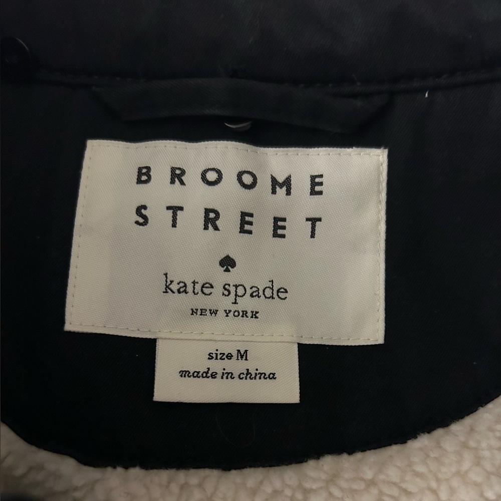 Kate Spade Broome Street peplum coat, black, fleece lined, women’s size medium. - Picture 7 of 10